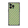 プレミアムスクエアケース with MagSafe［ Small Stripe - Green × Orange ］