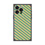 プレミアムスクエアケース with MagSafe［ Small Stripe - Green × Orange ］
