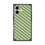 プレミアムスクエアケース with MagSafe［ Small Stripe - Green × Orange ］