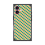 プレミアムスクエアケース with MagSafe［ Small Stripe - Green × Orange ］