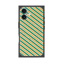 プレミアムスクエアケース with MagSafe［ Small Stripe - Green × Orange ］