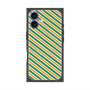 プレミアムスクエアケース with MagSafe［ Small Stripe - Green × Orange ］