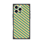 プレミアムスクエアケース with MagSafe［ Small Stripe - Green × Orange ］