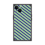 プレミアムスクエアケース with MagSafe［ Small Stripe - Navy × Green ］