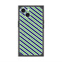プレミアムスクエアケース with MagSafe［ Small Stripe - Navy × Green ］