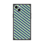 プレミアムスクエアケース with MagSafe［ Small Stripe - Navy × Green ］