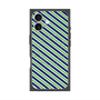 プレミアムスクエアケース with MagSafe［ Small Stripe - Navy × Green ］
