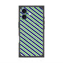 プレミアムスクエアケース with MagSafe［ Small Stripe - Navy × Green ］