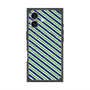 プレミアムスクエアケース with MagSafe［ Small Stripe - Navy × Green ］