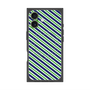 プレミアムスクエアケース with MagSafe［ Small Stripe - Navy × Green ］