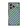プレミアムスクエアケース with MagSafe［ Small Stripe - Navy × Green ］