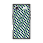 プレミアムスクエアケース with MagSafe［ Small Stripe - Navy × Green ］