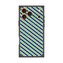 プレミアムスクエアケース with MagSafe［ Small Stripe - Navy × Green ］
