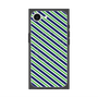 プレミアムスクエアケース with MagSafe［ Small Stripe - Navy × Green ］
