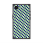 プレミアムスクエアケース with MagSafe［ Small Stripe - Navy × Green ］