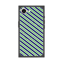 プレミアムスクエアケース with MagSafe［ Small Stripe - Navy × Green ］