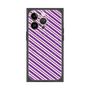 プレミアムスクエアケース with MagSafe［ Small Stripe - Purple × Pink ］