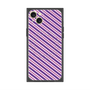 プレミアムスクエアケース with MagSafe［ Small Stripe - Purple × Pink ］