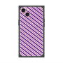 プレミアムスクエアケース with MagSafe［ Small Stripe - Purple × Pink ］