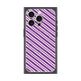 プレミアムスクエアケース with MagSafe［ Small Stripe - Purple × Pink ］