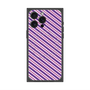 プレミアムスクエアケース with MagSafe［ Small Stripe - Purple × Pink ］