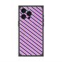 プレミアムスクエアケース with MagSafe［ Small Stripe - Purple × Pink ］