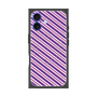 プレミアムスクエアケース with MagSafe［ Small Stripe - Purple × Pink ］