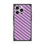 プレミアムスクエアケース with MagSafe［ Small Stripe - Purple × Pink ］