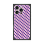 プレミアムスクエアケース with MagSafe［ Small Stripe - Purple × Pink ］