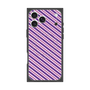 プレミアムスクエアケース with MagSafe［ Small Stripe - Purple × Pink ］
