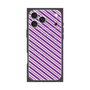 プレミアムスクエアケース with MagSafe［ Small Stripe - Purple × Pink ］