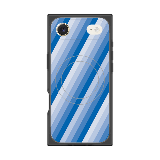 プレミアムスクエアケース with MagSafe［ Middle Stripe - Blue ］
