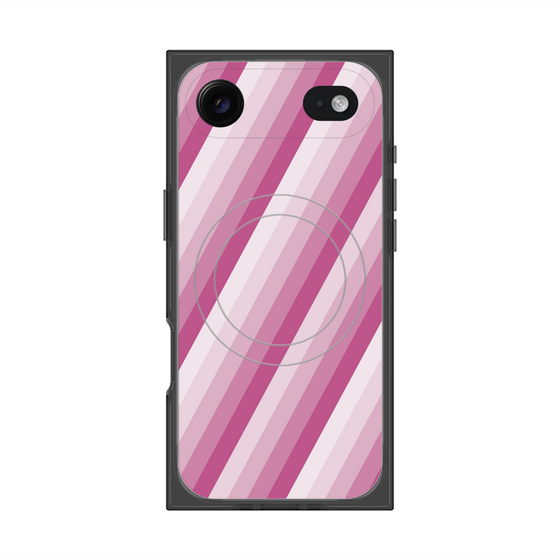 プレミアムスクエアケース with MagSafe［ Middle Stripe - Pink ］