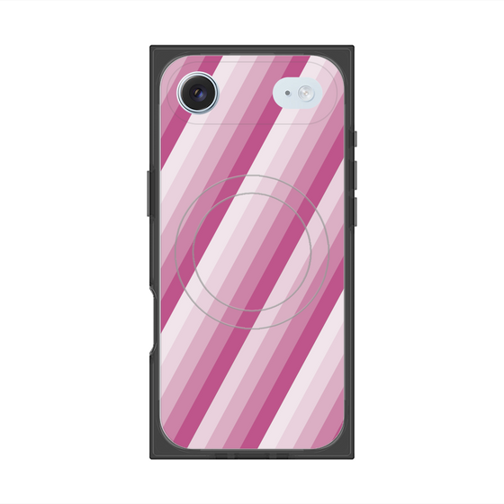 プレミアムスクエアケース with MagSafe［ Middle Stripe - Pink ］
