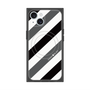 プレミアムスクエアケース with MagSafe［ Big Stripe - Black × Gray ］