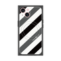 プレミアムスクエアケース with MagSafe［ Big Stripe - Black × Gray ］