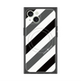 プレミアムスクエアケース with MagSafe［ Big Stripe - Black × Gray ］