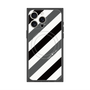 プレミアムスクエアケース with MagSafe［ Big Stripe - Black × Gray ］