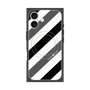プレミアムスクエアケース with MagSafe［ Big Stripe - Black × Gray ］