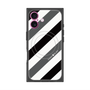 プレミアムスクエアケース with MagSafe［ Big Stripe - Black × Gray ］