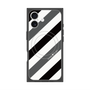 プレミアムスクエアケース with MagSafe［ Big Stripe - Black × Gray ］