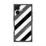 プレミアムスクエアケース with MagSafe［ Big Stripe - Black × Gray ］