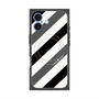 プレミアムスクエアケース with MagSafe［ Big Stripe - Black × Gray ］