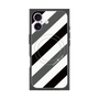 プレミアムスクエアケース with MagSafe［ Big Stripe - Black × Gray ］