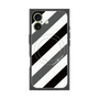 プレミアムスクエアケース with MagSafe［ Big Stripe - Black × Gray ］