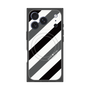 プレミアムスクエアケース with MagSafe［ Big Stripe - Black × Gray ］