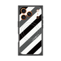 プレミアムスクエアケース with MagSafe［ Big Stripe - Black × Gray ］