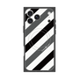 プレミアムスクエアケース with MagSafe［ Big Stripe - Black × Gray ］