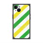 プレミアムスクエアケース with MagSafe［ Big Stripe - Green × Yellow ］