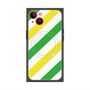 プレミアムスクエアケース with MagSafe［ Big Stripe - Green × Yellow ］